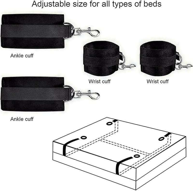 King Size Sexy Bed Frame Bed Restraints Sex Adults Bondaged King Size Bed Straps for Adult Play King Mattress Ankle and Wrist Restraints Sex Set Bondaged Restraints Sex Full Size Bed BDSM Sweater - Image 8