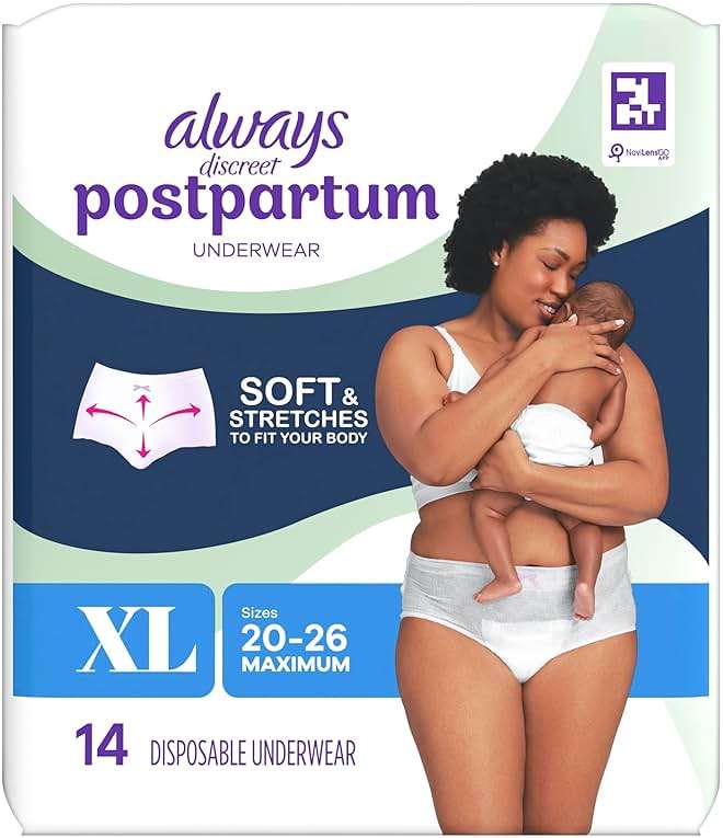 Always Discreet Postpartum, Reimagined Adult Diapers for Women, Maximum Absorbency Postpartum Underwear Size XL/XXL, Up to 100% Leak Free Bladder Leak Protection, 14 Count - Image 10