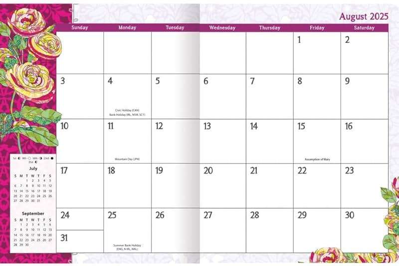 WSBL Ladybird 2026 Monthly Planner – 17-Month Format (Aug 2025-Dec 2026) with Elastic Band Closure & Back Pocket, Decorative Artwork by Tim Coffey, 9.75"× 7.5" - Image 2