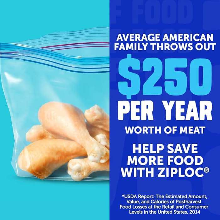 Ziploc Half Gallon Food Storage Freezer Bags, Easy Open and Close, 40 Bags Total - Image 3