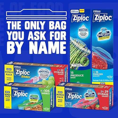 Ziploc Half Gallon Food Storage Freezer Bags, Easy Open and Close, 40 Bags Total - Image 7