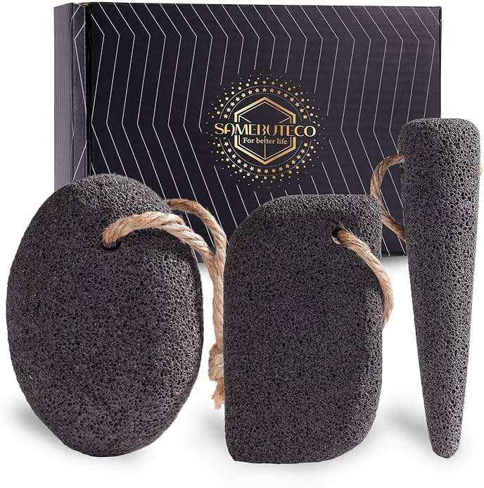 SAMEBUTECO 3 Shapes Natural Volcanic Pumice Stone for Feet Pumice Cleaning Stone for Sole of The Foot,Edges of The Foot,Toe Seams,Foot Scrubber for Dead Skin Remover Deep Clean - Image 1