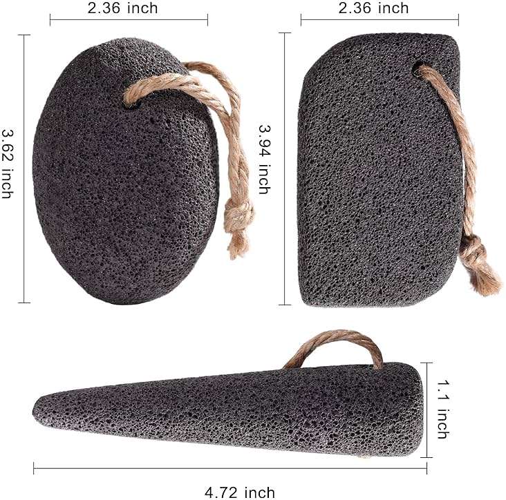 SAMEBUTECO 3 Shapes Natural Volcanic Pumice Stone for Feet Pumice Cleaning Stone for Sole of The Foot,Edges of The Foot,Toe Seams,Foot Scrubber for Dead Skin Remover Deep Clean - Image 2