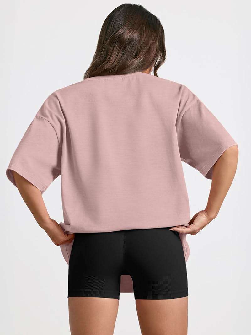 Trendy Queen Womens Oversized Summer T-Shirts Plus Size Short Sleeves Workout Tops - Image 4
