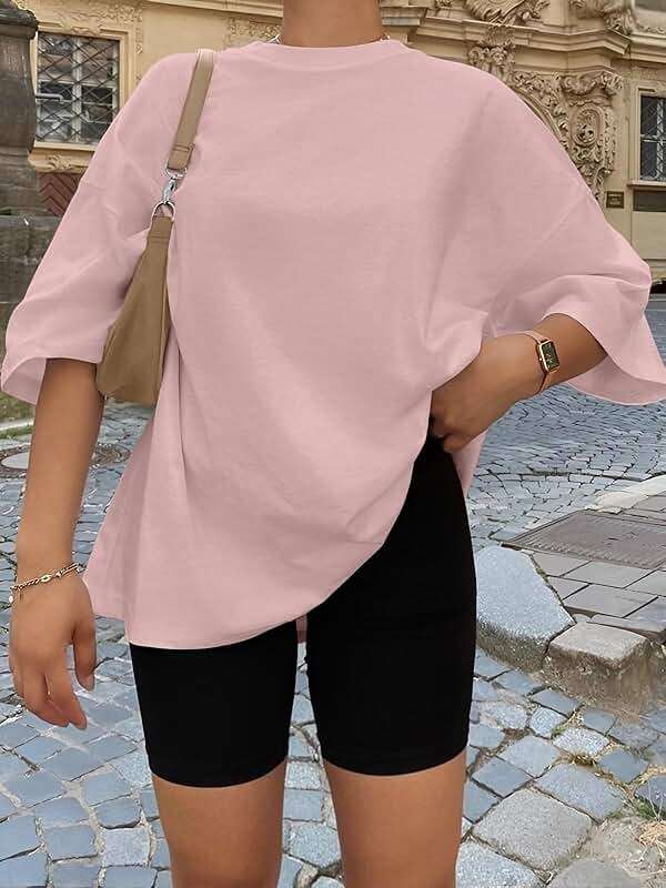 Trendy Queen Womens Oversized Summer T-Shirts Plus Size Short Sleeves Workout Tops - Image 5