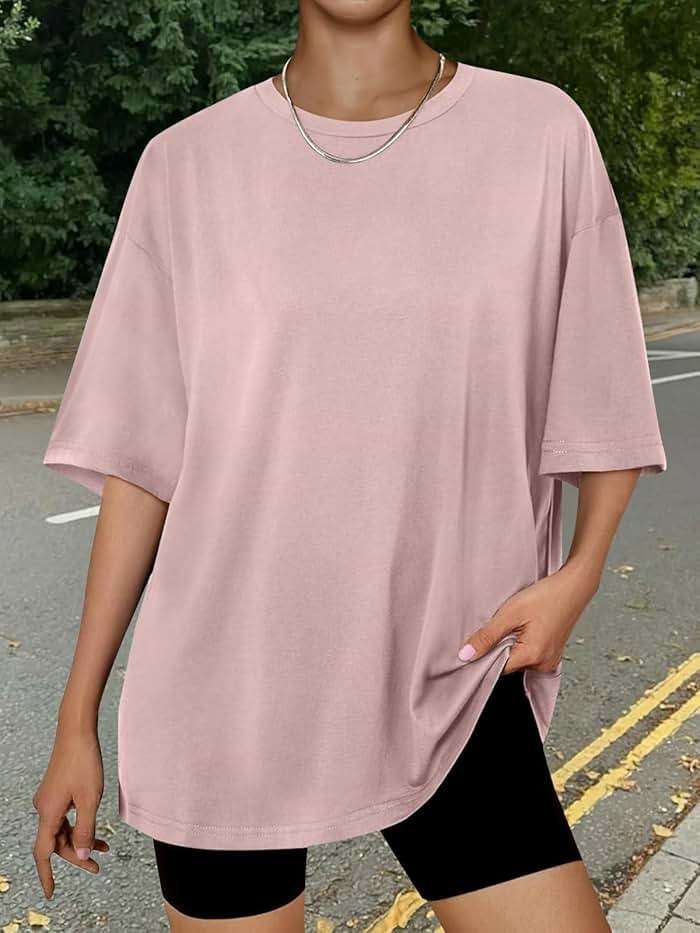 Trendy Queen Womens Oversized Summer T-Shirts Plus Size Short Sleeves Workout Tops - Image 6