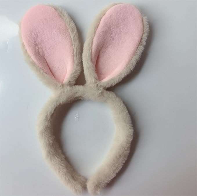 Yofuhope Easter Bunny Ears Headband Plush Easter Rabbit Ears Cosplay Easter Bunny Costume Accessories for Adults - Image 2