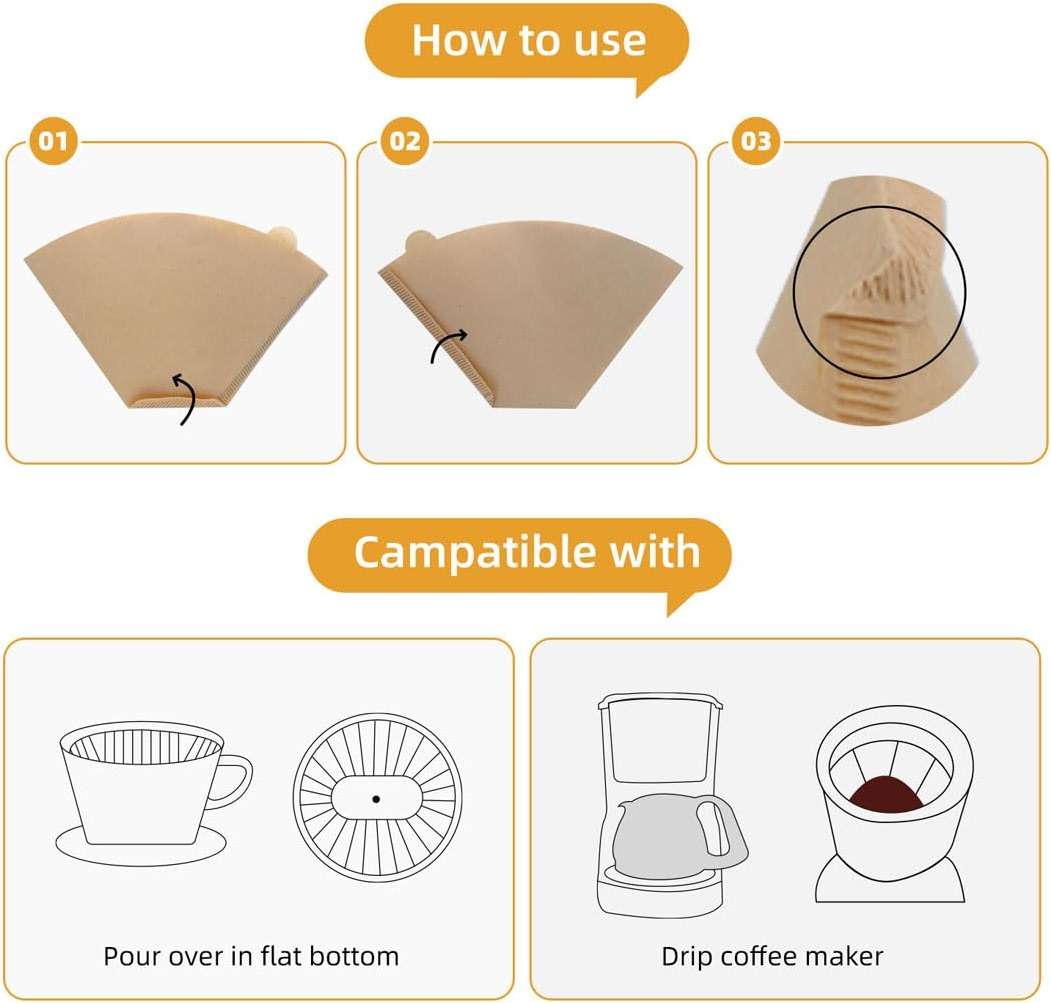 Coffee Filters #4, Coffee Filters 4 Cone Paper, Unbleached, Brown, 8-12 Cup, Number 4 Coffee Filter, 100 Count - Image 6