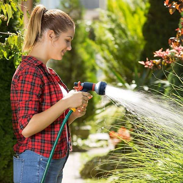 Garden Hose Nozzle Sprayer,Water Hose Sprayer with 8 Adjustable Spraying Modes,2 Pack High Pressure Nozzle Sprayer,Leak Proof Hand Sprayer for Watering Plants, Car and Pet Washing - Image 2