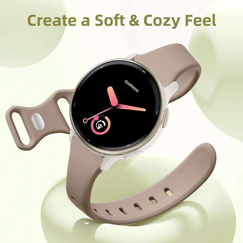 CUNUJIX Slim Silicone Watch Bands Compatible with Garmin Vivoactive 6/ Vivoactive 5/Vivoactive 3/Venu Sq/Venu 2 Plus/Forerunner 165/55/245 Music, 20mm Thin Soft Narrow Sport Strap for Women (4 Pack) - Image 4