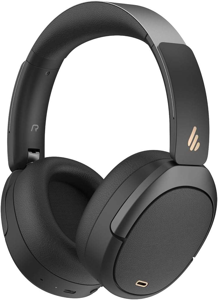 Edifier W80 Over Ear Headphones with -49dB Active Noise Cancelling, LDAC Hi-Res Wired & Wireless, AI Clear Call, Fast Charging, Multipoint Connection, Bluetooth V5.4 - Black - Image 1