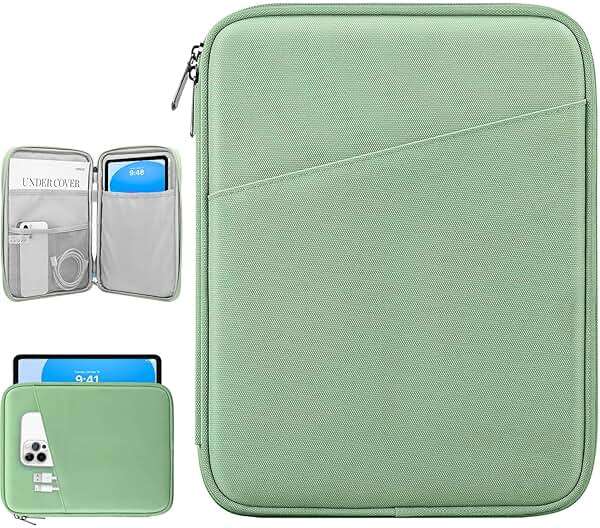 Dadanism 9-11" Tablet Sleeve Bag Carrying Case for iPad (A16) 11th Gen 11", iPad 10th Gen 10.9" Air 5/4, iPad Air M4/Pro 11", iPad 9/8/7th, Galaxy Tab A11+ Plus 11", Remarkable 2 10.3", Dark Green - Image 1