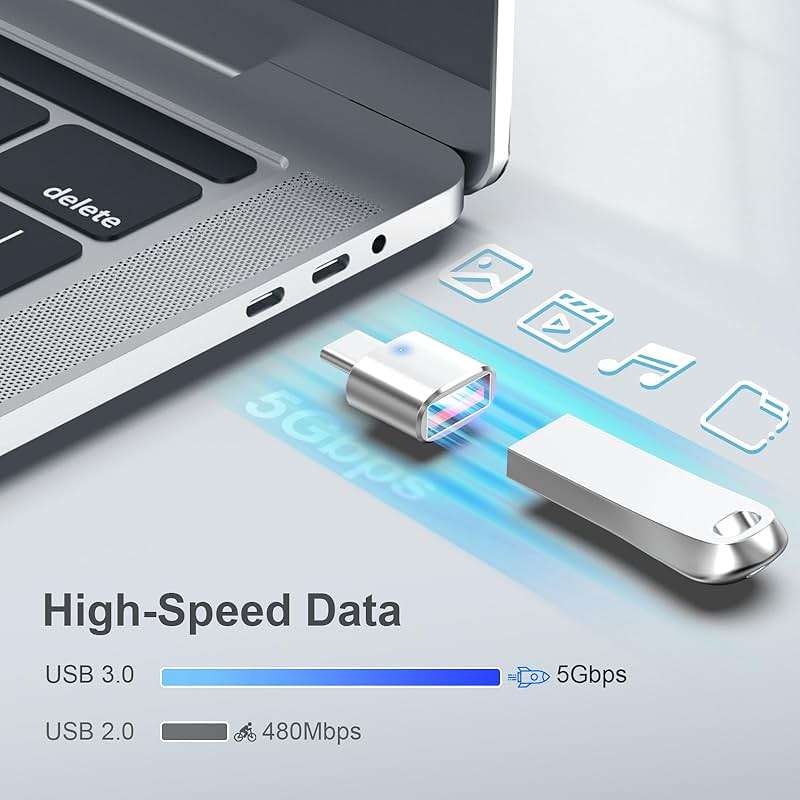 Duyasurs 3Pack Upgraded USB C to USB Adapter, High-speed data Transfer, USB C Male to USB 3.0 Female OTG Adapter for iPhone17 16 15, Mac, iPad, Samsung Galaxy S24 S25,Notebook, and More Type C Devices - Image 2
