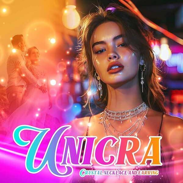 Unicra Silver Bridal Wedding Jewelry Sets Rhinestone Necklace Earrings Bracelet Set Prom Formal Costume Jewelry Sets for Women and Brides - Image 3