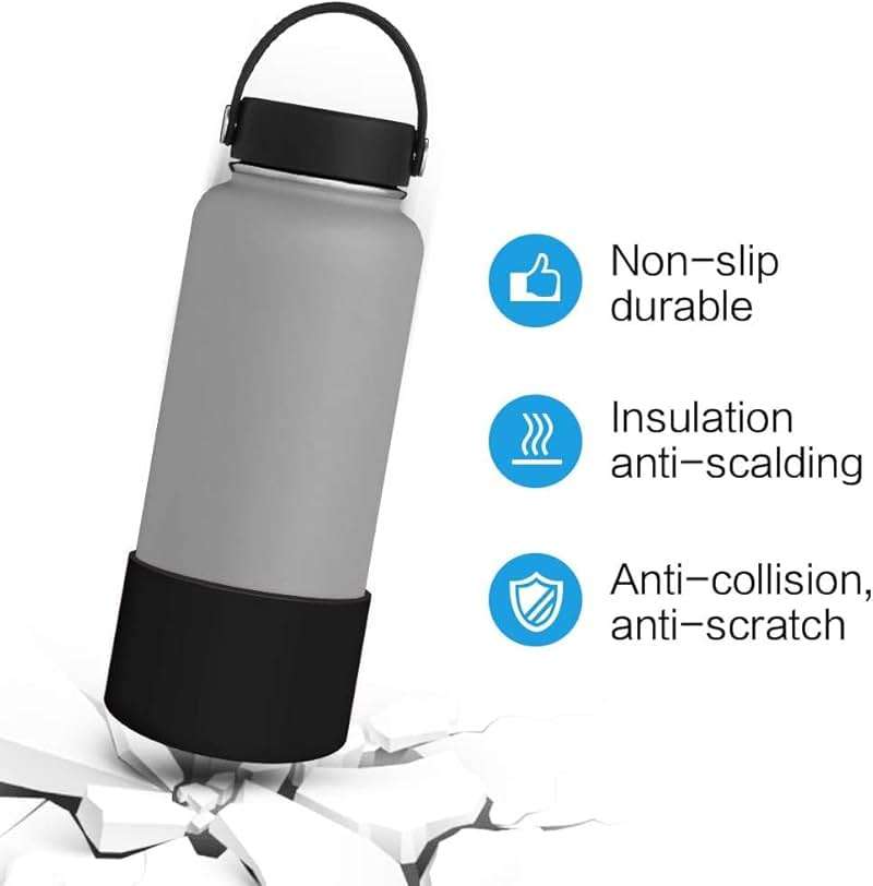 Straw Lid for Hydro Flask Wide Mouth 32 40 oz, Replacement Lids with Flex Handle and Silicone Boot for HydroFlask, Sports Water Bottles Accessories Bottom Cover Set - Image 6