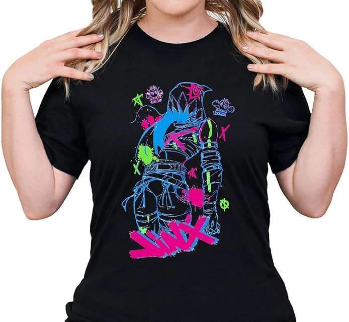 Arcane Monkey Tee – Graffiti Street Art Anime Shirt, Powder Design, Arcane Inspired Graphic Outfit - Image 2