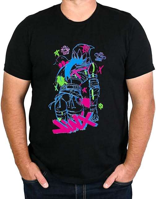 Arcane Monkey Tee – Graffiti Street Art Anime Shirt, Powder Design, Arcane Inspired Graphic Outfit - Image 3