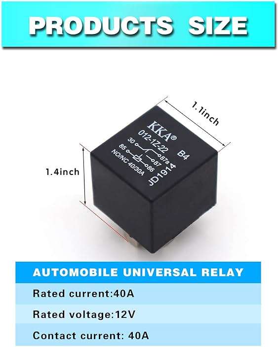 Arwrilt 4 PCS 40A Automotive Relays, 12V Waterproof 5-Pin DC Starter Relay for Cars, Multifunctional Relay for Car Boat Outboard Motor, Universal Automotive Replacement Accessories (Black) - Image 2