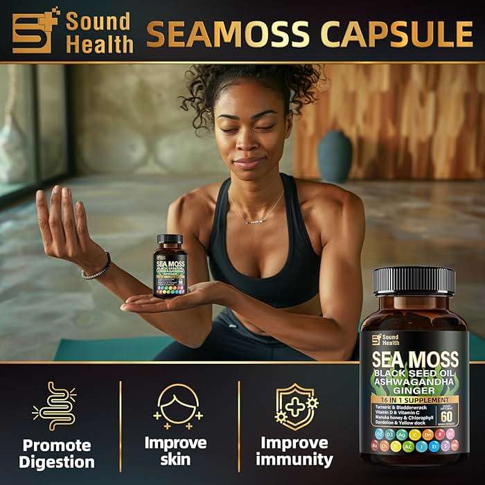 Irish Sea Moss & Shilajit Bundle for Natural Energy, Sleep Support & Hair Growth, Made with Black Seed Oil, Ashwagandha, Ginger, Rhodiola Rosea, Vitamins C & D, for Man & Women, All-in-1 Supplement - Image 7