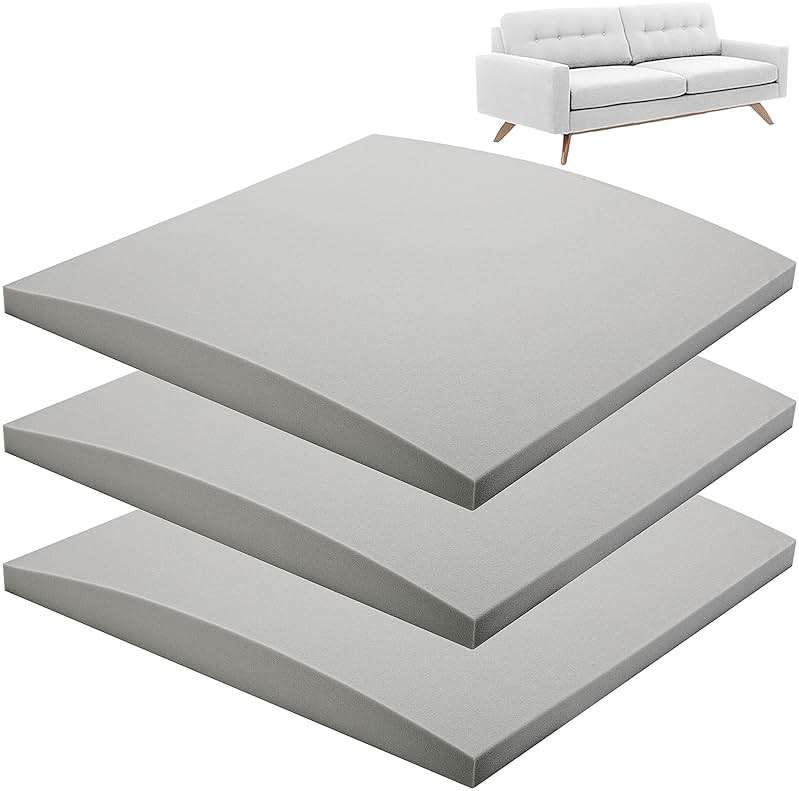 moonoom 22"x22" Couch Cushion Support, Grey Sofa Cushion Sagging Repair, Curved High Density Foam Replacement for Furniture Sagging Seat Sectional Loveseat Chair (3 Pcs) - Image 1