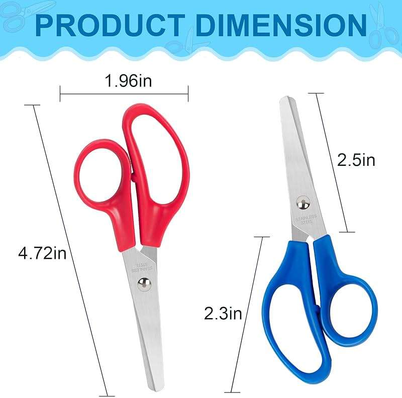 30 Pack Kids Scissors, 5 Inch Bulk Scissors for School, Blunt Tip Scissors for Child Student Teacher, School Supplies Craft Cutting Paper, Kids Safety Scissors for Preschool Classroom Office Home - Image 3