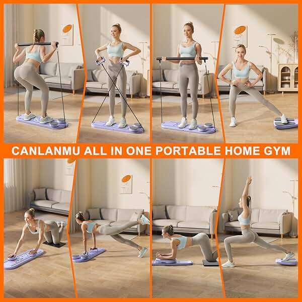 Pilates Board,Pilates Reformer Sets, Multifunctional Abdominal Pilates Board for Home Workout Equipment, Portable Foldable Ab Board Trainer Pilates Exercise Machine,Pilates Board for Women - Image 2
