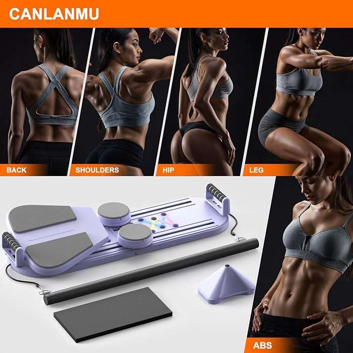 Pilates Board,Pilates Reformer Sets, Multifunctional Abdominal Pilates Board for Home Workout Equipment, Portable Foldable Ab Board Trainer Pilates Exercise Machine,Pilates Board for Women - Image 3