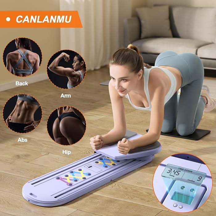 Pilates Board,Pilates Reformer Sets, Multifunctional Abdominal Pilates Board for Home Workout Equipment, Portable Foldable Ab Board Trainer Pilates Exercise Machine,Pilates Board for Women - Image 4