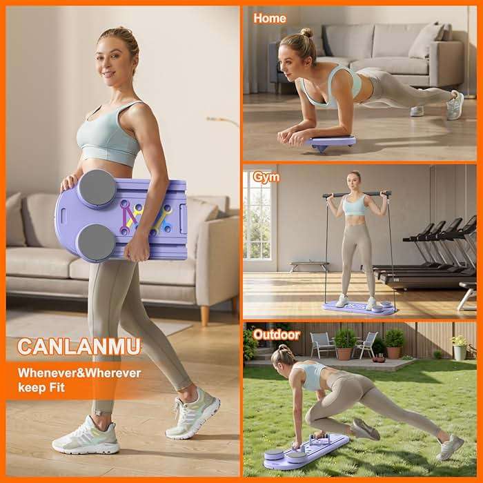 Pilates Board,Pilates Reformer Sets, Multifunctional Abdominal Pilates Board for Home Workout Equipment, Portable Foldable Ab Board Trainer Pilates Exercise Machine,Pilates Board for Women - Image 5