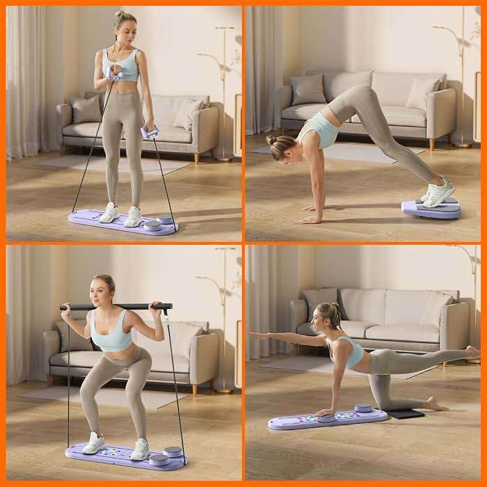 Pilates Board,Pilates Reformer Sets, Multifunctional Abdominal Pilates Board for Home Workout Equipment, Portable Foldable Ab Board Trainer Pilates Exercise Machine,Pilates Board for Women - Image 6