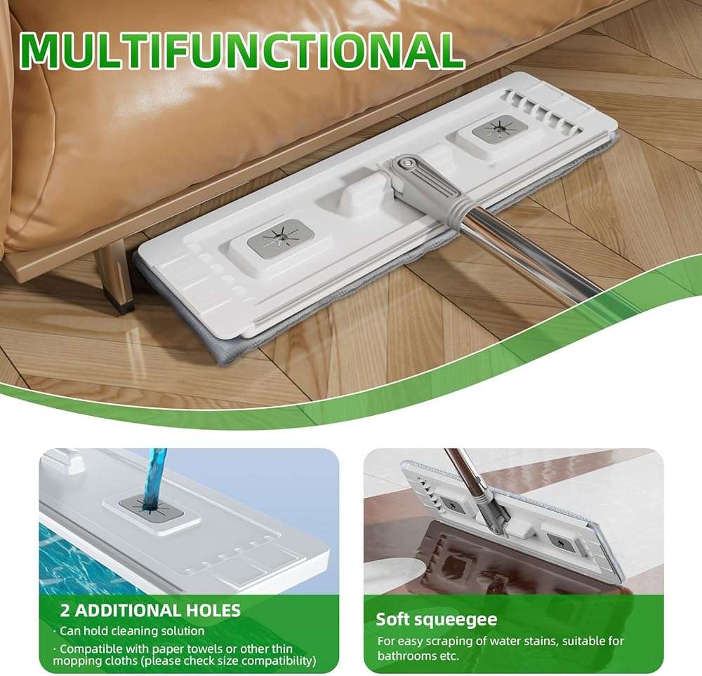 ZJSYJJ Mop and Bucket with Wringer Set: Wet Dry Separation System for Easy Floor Cleaning Rebound Head for Bathroom & Living Room Gift for Women - Image 5