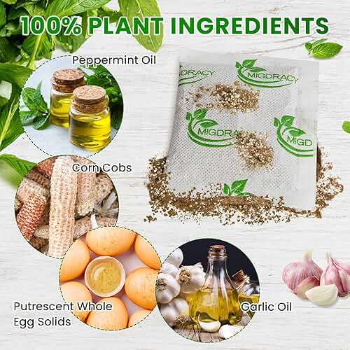 Migdracy Pest Control Pouches, Insect and Mice Repellent Pouches, 10Pcs Peppermint Oil to Rat, Ant, Roach, Spider, Mosquito & Moth, Indoor Use - Image 2