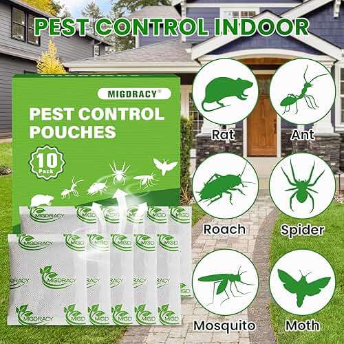 Migdracy Pest Control Pouches, Insect and Mice Repellent Pouches, 10Pcs Peppermint Oil to Rat, Ant, Roach, Spider, Mosquito & Moth, Indoor Use - Image 3