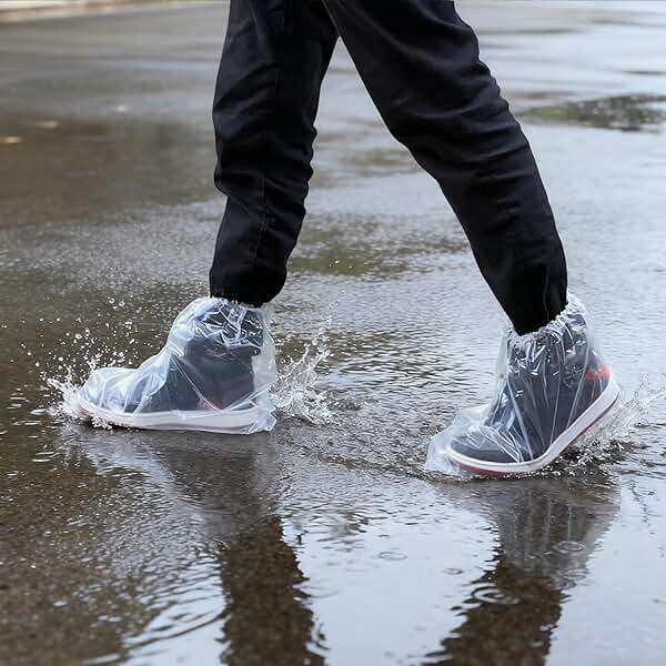 20Pcs Rain Covers for Shoe Clear - Waterproof Disposable Plastic Clear Heavy Duty Shoe Covers for Men and Women - Image 3
