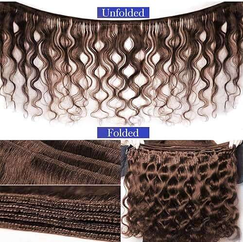 LUXEDIVA Chocolate Brown Human Hair Bundles 12A Body Wave Bundles Human Hair 14 16 18 18 Inch 4 Bundles Unprocessed 100% Indian Chocolate Color 4 Brown Real Hair Extensions - Image 3