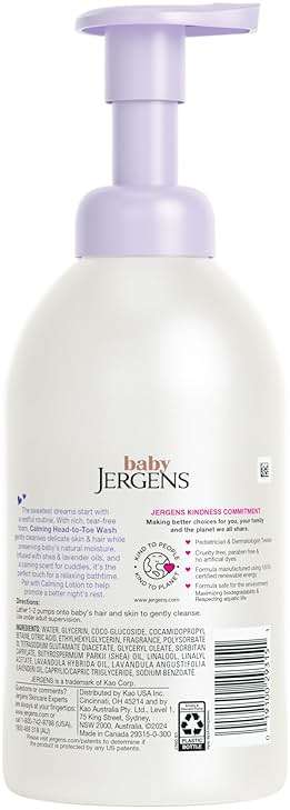 Jergens Baby Calming Head to Toe Foaming Wash, Baby Shampoo and Body Wash, Baby Shampoo Tear Free, Kids Foaming Body Wash, 18 Fl Oz - Image 2