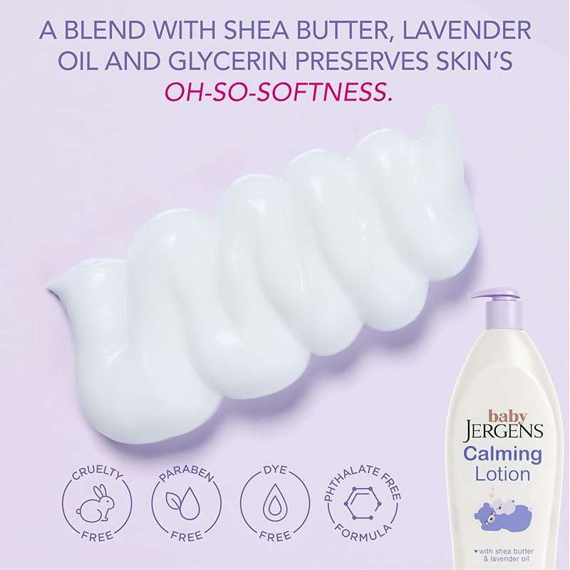 Jergens Baby Calming Lotion, Baby Calming Lotion, Lavender Baby Lotion, Baby Moisturizer with Shea Butter and Lavender Oil, 16.8 Fl Oz - Image 3