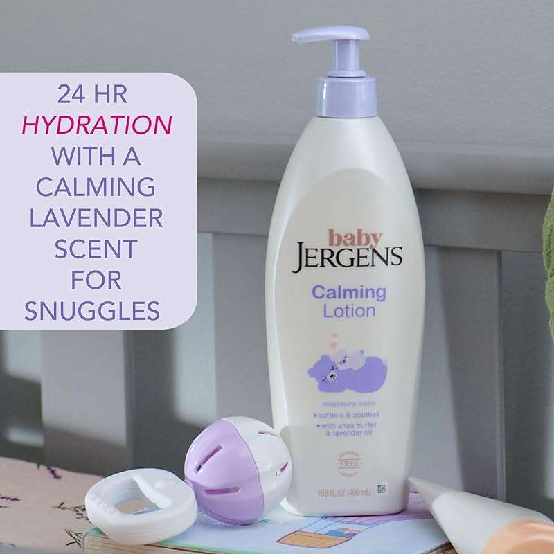 Jergens Baby Calming Lotion, Baby Calming Lotion, Lavender Baby Lotion, Baby Moisturizer with Shea Butter and Lavender Oil, 16.8 Fl Oz - Image 4