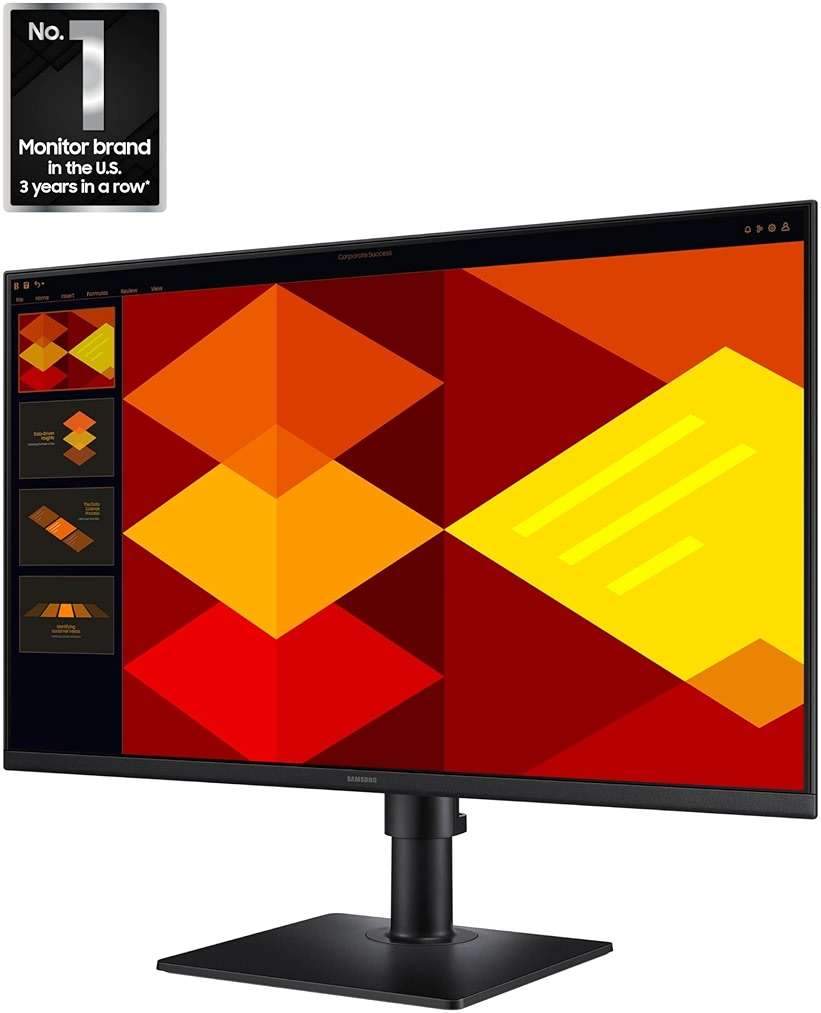 Samsung 27” (S40GD) Borderless Business Monitor with IPS Panel, 100Hz Refresh Rate, Eye Saver Mode, Ergonomic Design, Game Picture Mode, LS27D402GANXGO, 3 Yr Warranty - Image 2