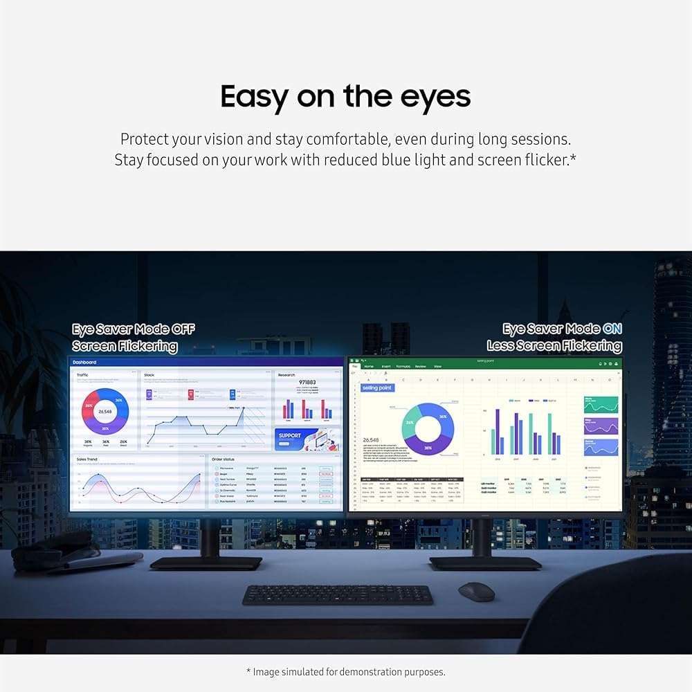 Samsung 27” (S40GD) Borderless Business Monitor with IPS Panel, 100Hz Refresh Rate, Eye Saver Mode, Ergonomic Design, Game Picture Mode, LS27D402GANXGO, 3 Yr Warranty - Image 7