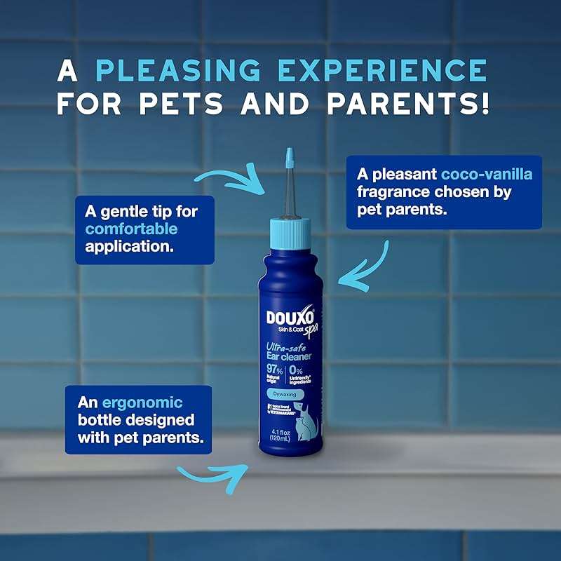 DOUXO SPA Dog & Cat Ear Cleaner, 4.1 fl oz, Safely Cleans and Dewaxes the Ear, Skin-Friendly Formula - Image 5