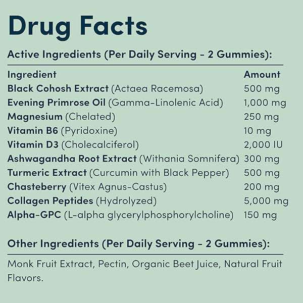 Perimenopause Supplements Women | Premenopausal Gummy Vitamins | Relief for Hormonal Balance & Mood Swings | Supports Menstrual Cycle Regulation | 60 Vegan Gummies - Image 2