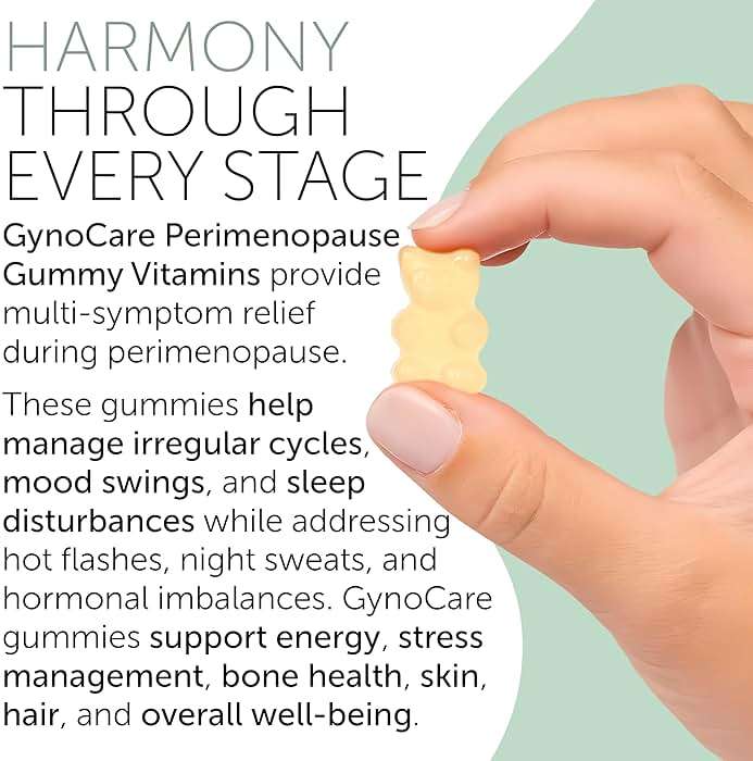 Perimenopause Supplements Women | Premenopausal Gummy Vitamins | Relief for Hormonal Balance & Mood Swings | Supports Menstrual Cycle Regulation | 60 Vegan Gummies - Image 3