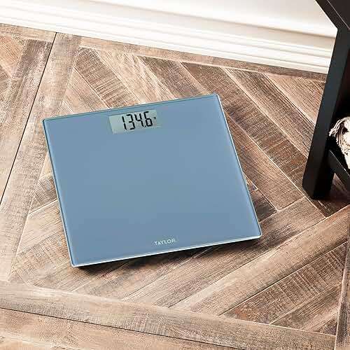 Taylor Digital Glass Bathroom Scale for Body Weight, Durable Platform, Digital Weighing Machine for People, Easy-to-Read Display, 350 lb Capacity, Slate Blue - Image 6