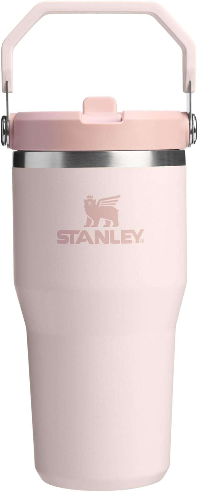 STANLEY IceFlow 2.0 Flip Straw Tumbler with Handle 20 oz | Twist On Lid and Flip Up Straw | Leak Resistant Water Bottle | Insulated Stainless Steel | BPA-Free | Rose Quartz - Image 1