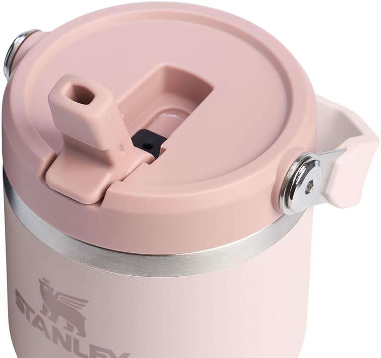STANLEY IceFlow 2.0 Flip Straw Tumbler with Handle 20 oz | Twist On Lid and Flip Up Straw | Leak Resistant Water Bottle | Insulated Stainless Steel | BPA-Free | Rose Quartz - Image 2