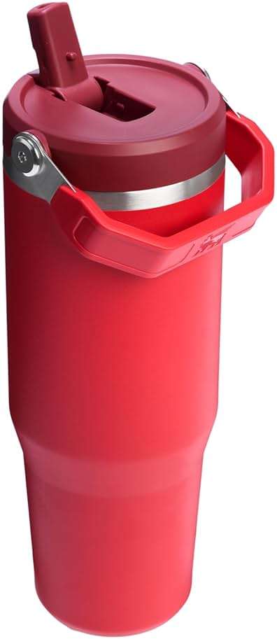 STANLEY IceFlow 2.0 Flip Straw Tumbler with Handle 30 oz | Twist On Lid and Flip Up Straw | Leak Resistant Water Bottle | Insulated Stainless Steel | BPA-Free | Chili Red - Image 3
