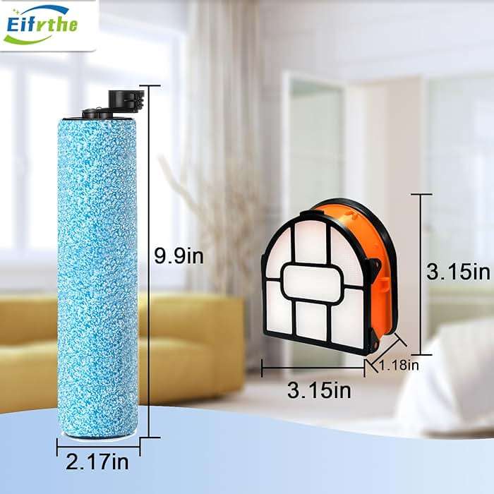 WD161 Roller and Filter for fit Shark HydroVac MessMaster Wet Dry WD161 WD261 AW261 and Shark WD101 WD201 WD100 WD200 AW201 WD200C WD201C WD101C Vacuum Cleaner,3 Brush Rollers,4 Foam Filters,3 Filter - Image 2
