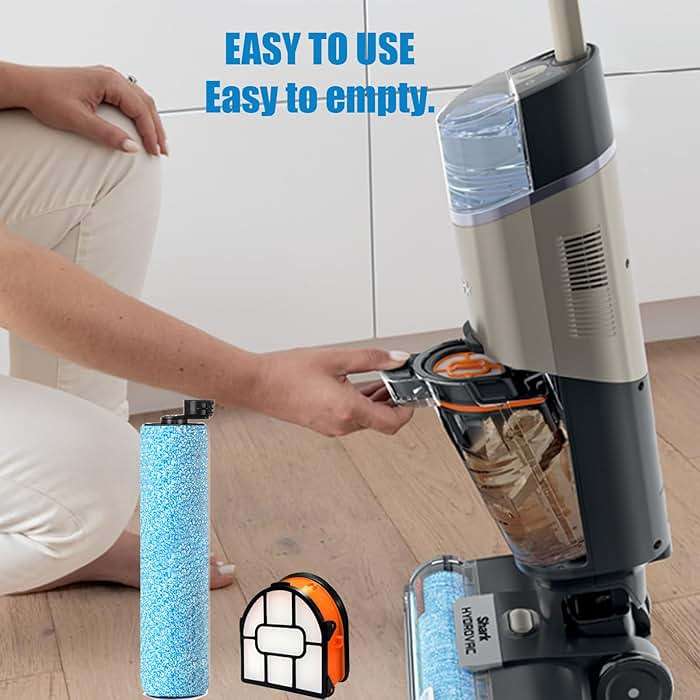 WD161 Roller and Filter for fit Shark HydroVac MessMaster Wet Dry WD161 WD261 AW261 and Shark WD101 WD201 WD100 WD200 AW201 WD200C WD201C WD101C Vacuum Cleaner,3 Brush Rollers,4 Foam Filters,3 Filter - Image 9