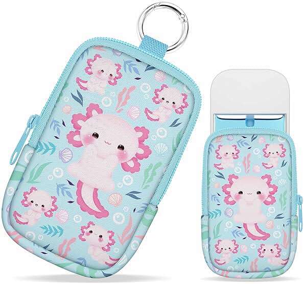 Mcapirivo Hand Sanitizer Spray Case, Axolotls Hand Sanitizer Holder Zippered Pouch, Cute Fashion Accessory with Snap Hook for Glow Mist and Power Mist 1FL OZ - Image 1